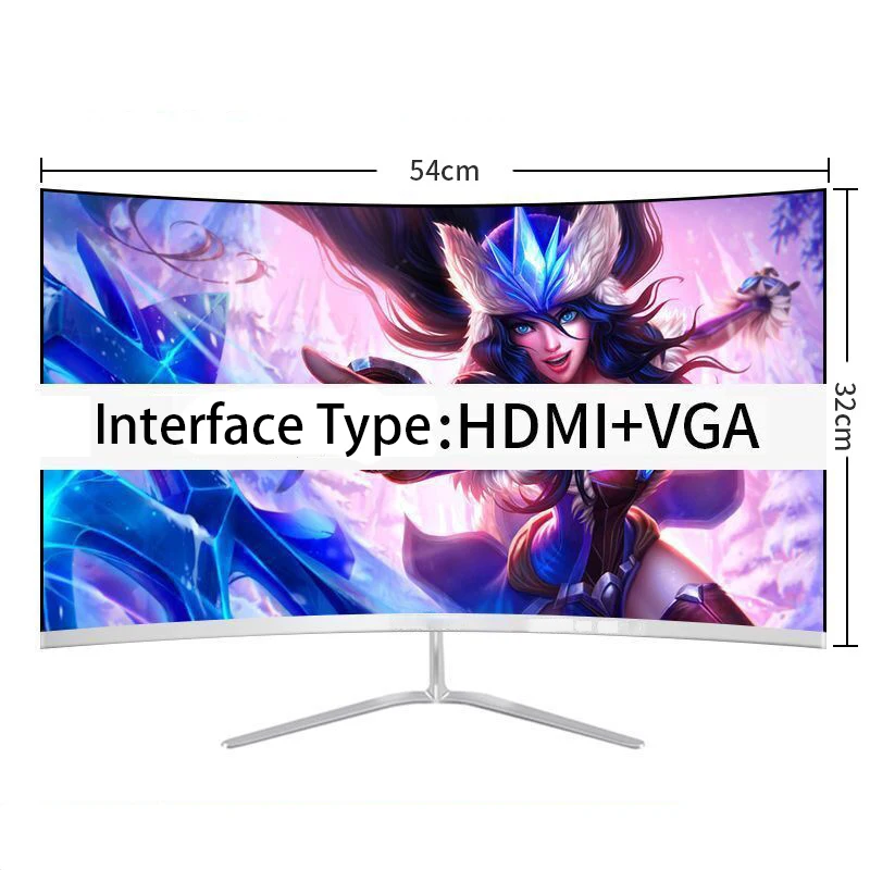 US $184.50 TFTLCD Curved Monitor gamer 1920×1080p 75Hz HD monitor PC Display Desktop Screen VGAHDMI Interface 24 inch computer monitor