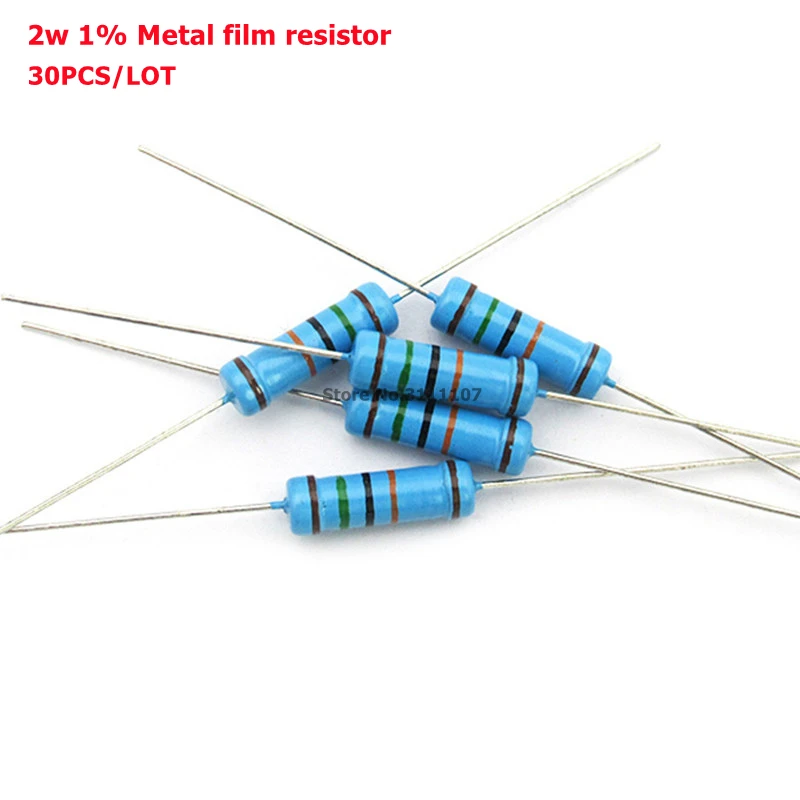 30PCS/LOT 2W Metal Film Resistor 1% error 2w 3.3KR 3K3 ohm 3.3K ohm DIP  Color Ring Resistance|Resistors| - AliExpress