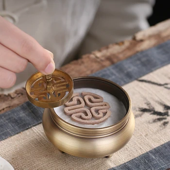 

Copper Simple Incense Burner Metal Luxury Incense Burner Fragrance Living Room Queimador De Incenso Censer for Home BD50XX