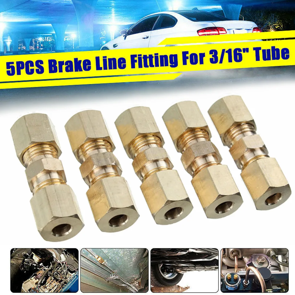 

Connector Brake Lines Union 3/16'' OD Replacement Car Auto Brass Fittings