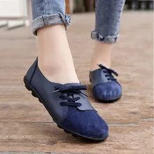 Кожаные женские лоферы размера плюс; мокасины; балетки на плоской подошве; женские модные удобные весенние и летние мягкие повседневные туфли для женщин; VT634