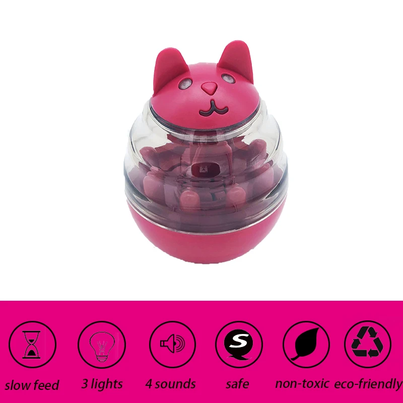 IQ Treat Ball Fun Interactive Shake Tumbler игрушка для собак медленная кормушка дозатор для еды мяч скребок кошачий трек игрушка для домашних животных Stop Bloat - Цвет: Красный
