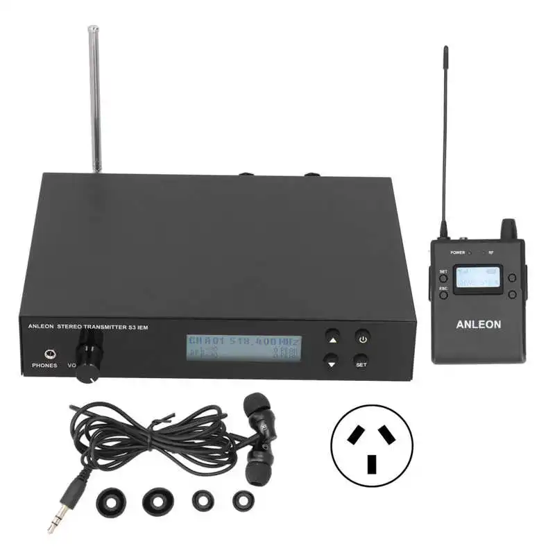 Original For ANLEON S3 Wireless In-Ear Monitor UHF Stereo Wireless Earbud Monitor System Monitor Ear Return System 518-554MHz 