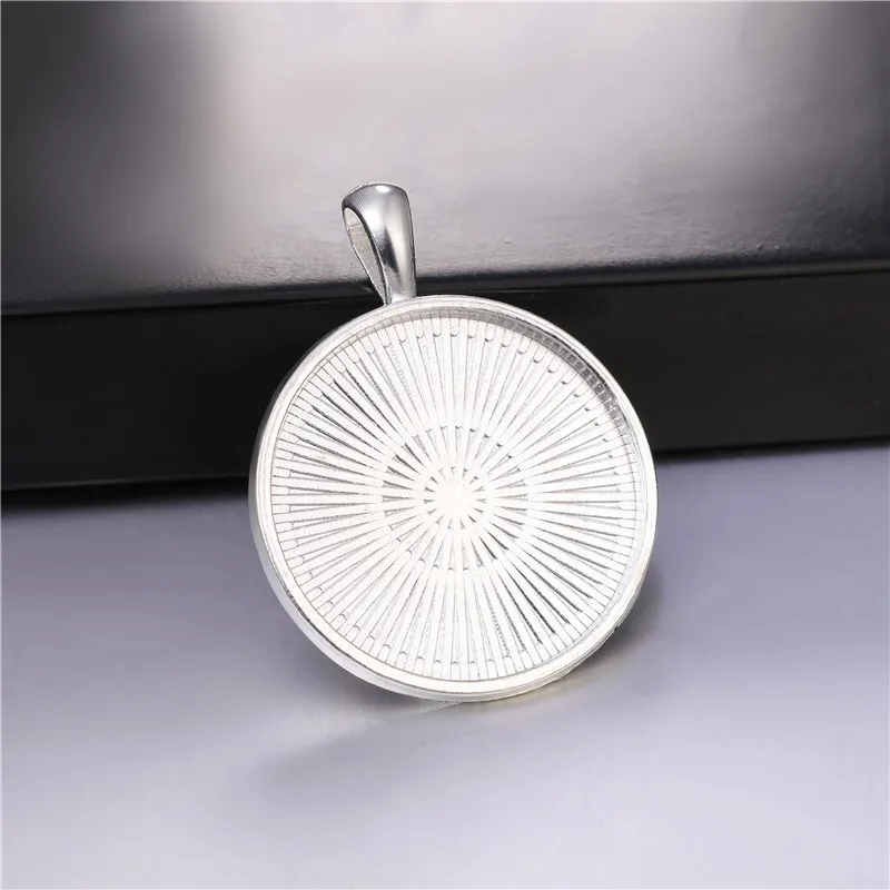 60PCS 25mm Cabochon Base Settings Blank Alloy Tray For Jewelry Making DIY Pendant Necklace Choker Keychain Accessories Findings