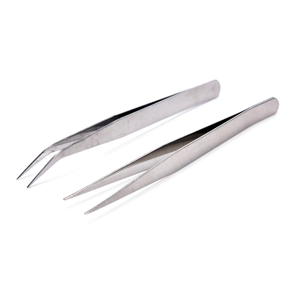 2 шт кусачки для ногтей прямые и изогнутые пинцеты для наращивания ресниц
