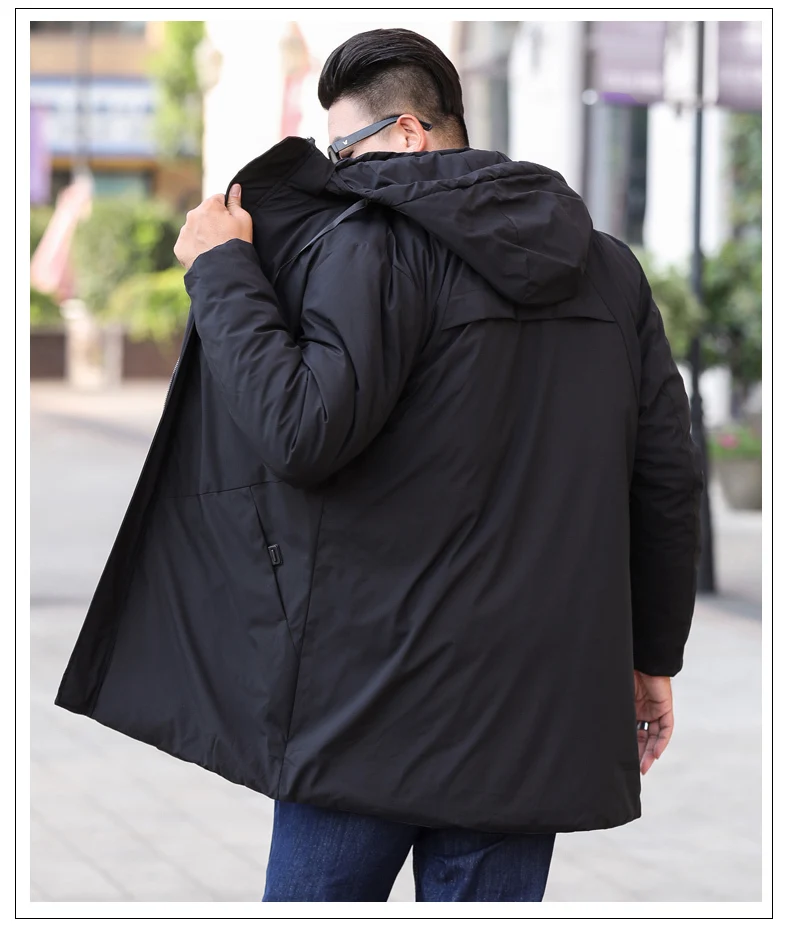Большие размеры 8XL 7XL 6XL 5XL брендовая зимняя хлопковая стеганая длинная куртка с капюшоном мужские толстые толстовки парка пальто Мужская стеганая куртка пальто