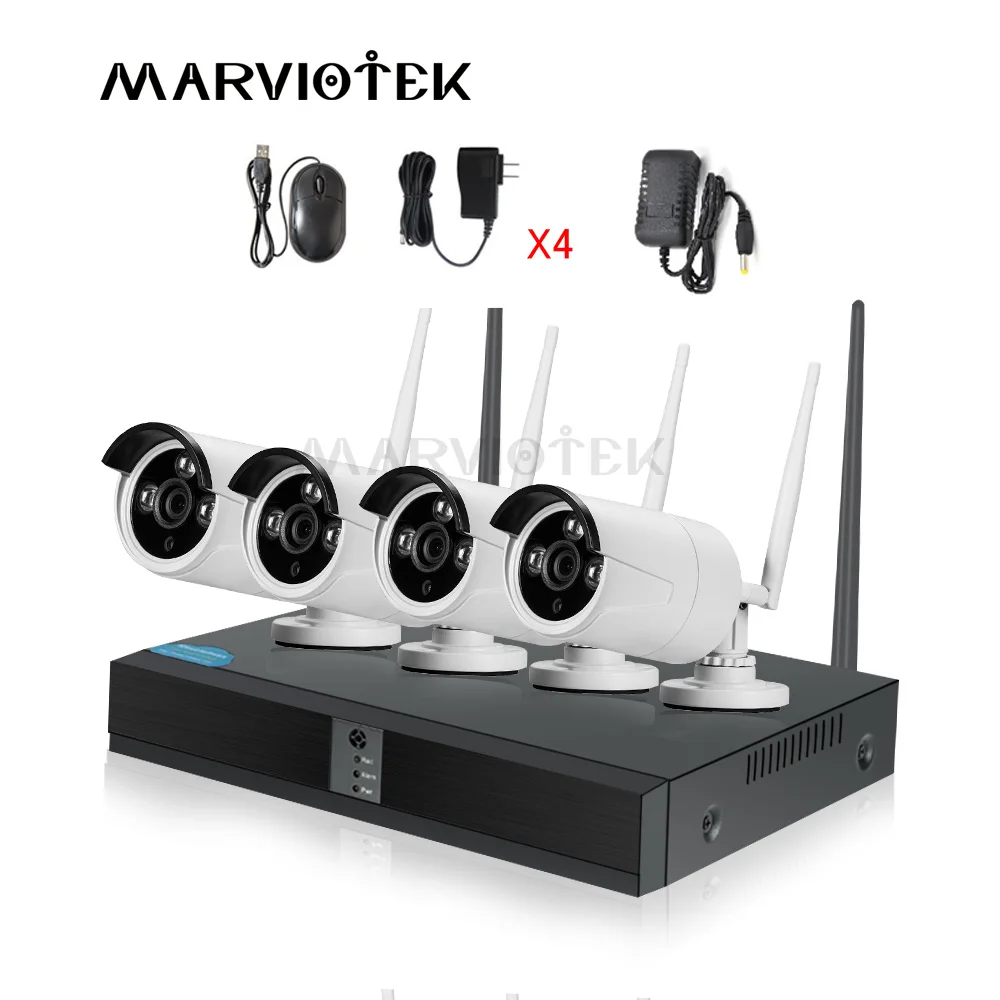 4CH CCTV Camera System 1080P Wireless Home Security Outdoor IP Wifi DVR Kit Video Surveillance Weatherproof | Безопасность и