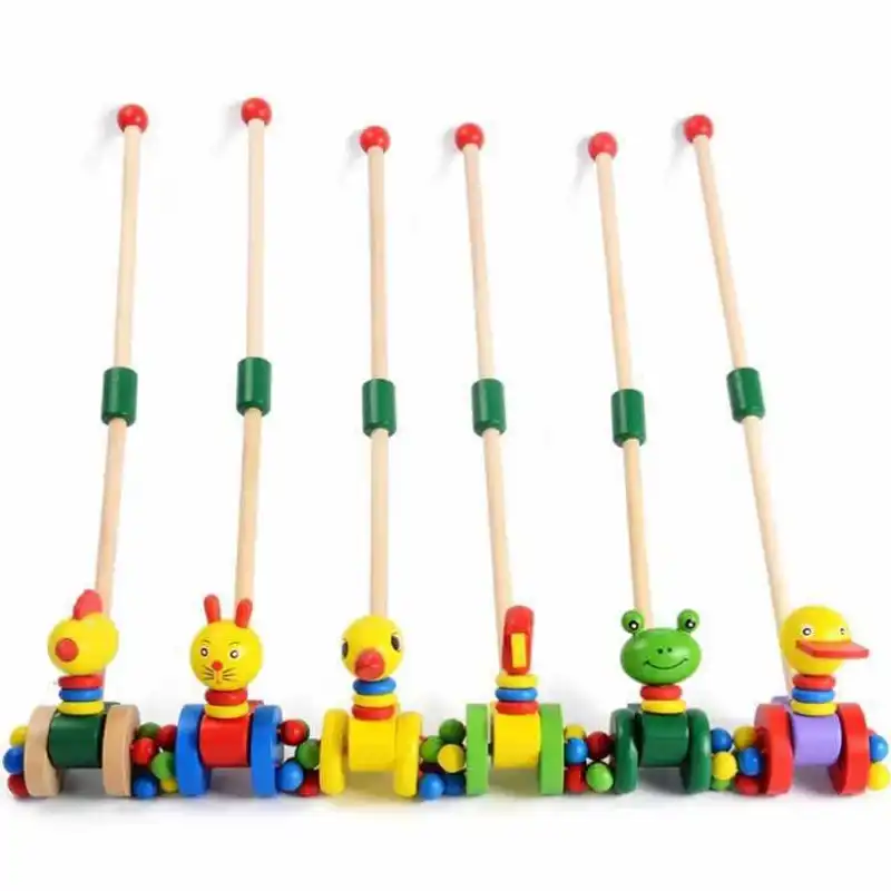 wooden walking trolley with blocks