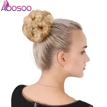 Женские вьющиеся шиньон волосы булочка пончик Клип В Наращивание волос Синтетические Высокая температура волокна шиньон cheveux
