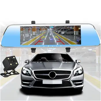 

Dash Cam 8 Inch Touch Screen Rear View Driving Recorder Dual Lens Car DVR Night Vision Anti Vibration Car Camera Mirror