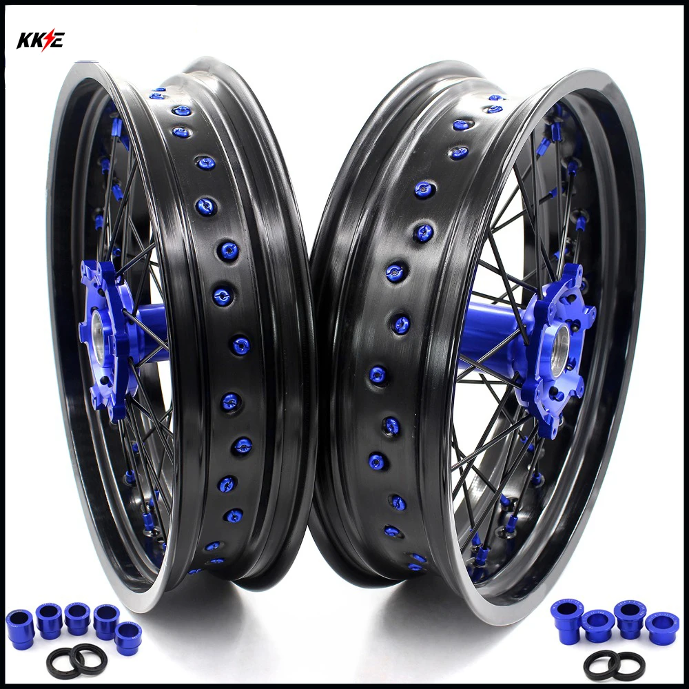 Набор колес Supermoto 3 5/4 25*17 &quotдля YAMAHA WR250F 2001 2018 WR450F 2003 спицы SupermotardBlack|motard wheels|supermoto