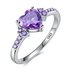 HuiSept Fashion Ring 925 Silver Jewelry Heart-shaped Amethyst Gemstone Rings for Female Wedding Promise Party Ornament Wholesale ► Photo 2/2