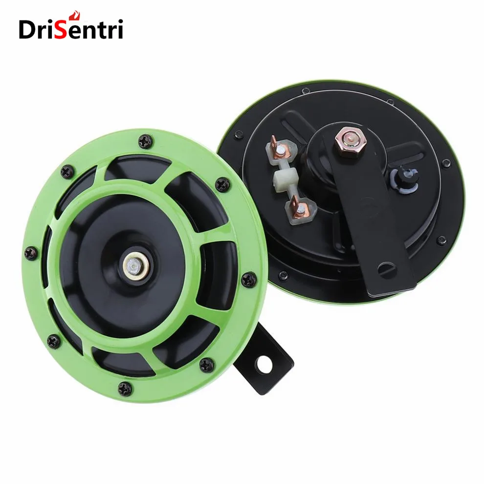 

2pcs 12V Black / Green Super Loud Grille Mount Trumpet Compact Electric Blast Dual Tone Horn for Car / Motorcycle New