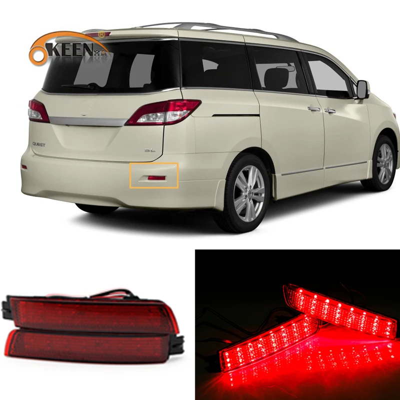 2 шт. для Nissan Quest 2011 2012 2013 2014 светодиодный задний бампер отражатель светильник