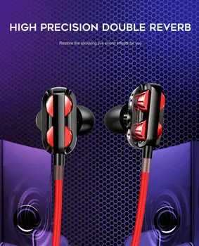 

Quad Core Dynamic Driver Speaker 3.5mm In Ear Earphone Soft Earbuds Super Bass Music Gaming Head set Wired Head sets