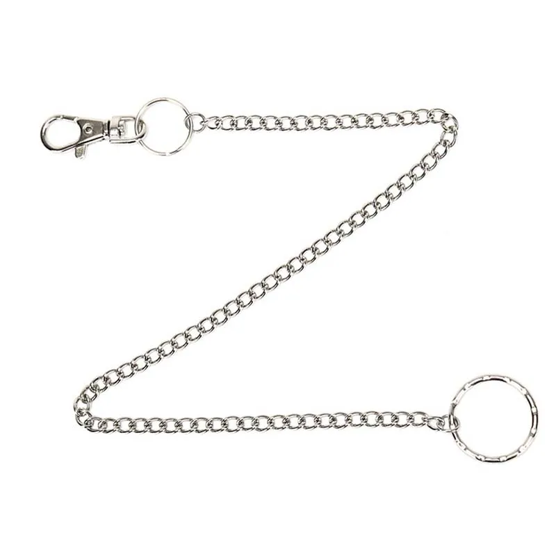 1PC 38cm Keychain Metal Wallet Belt Chain Silver Ring Clip Keyring Men's HipHop Jewelry Rock Punk Trousers Hipster Pant Jean