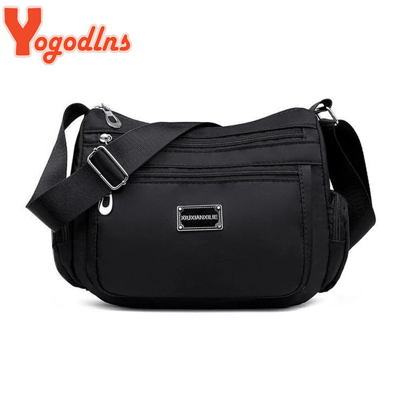 Yogodlns Women Nylon Shoulder Bag Waterproof Multi-pocket Zipper Bag Ladies Travel Messenger Bag For Designer Bolsa Feminina Sac