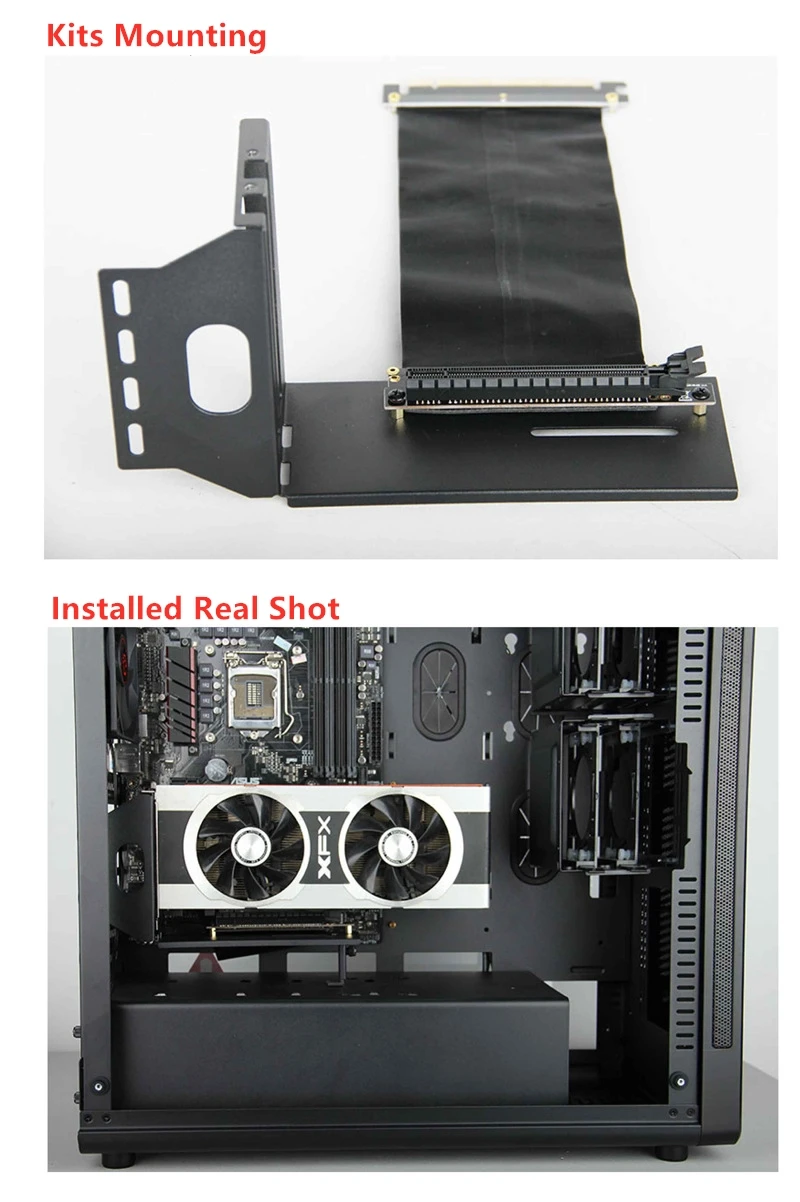 GPU Riser Cable PCIE16x игра VGA Видеокарта вертикальный конверсионный кронштейн+ PCI-E 3,0x16 PCI удлинитель