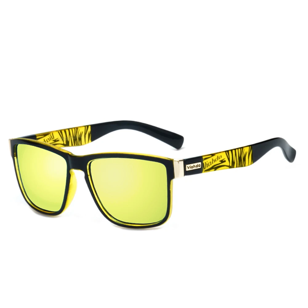 VIAHDA, новинка, квадратные поляризационные солнцезащитные очки, мужские очки для вождения, мужские солнцезащитные очки, зеркальные, летние, UV400 - Цвет линз: C9