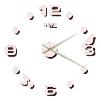 

Modern Quartz Clocks DIY 3D Big Wall Clock Wall Sticker Clock for Living Room Decor Silver