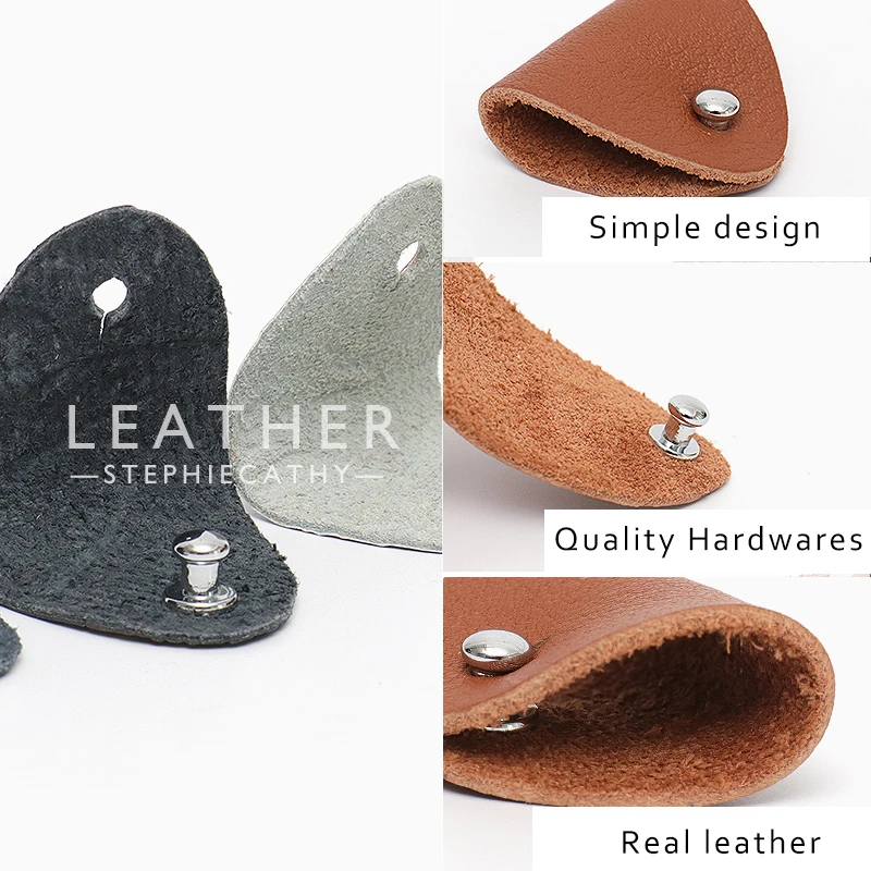 SC Genuine Leather Headphone Cable Organizer Flower Print Real Leather Cable Winder Protector Button Holder For Earphone Cords