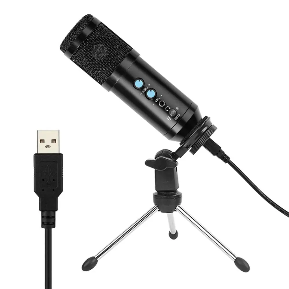 XIAOKOA Condenser Microphone Professional Recording Microphone BM858 USB Computer Microphone Karaoke Microphone for Computer PC 