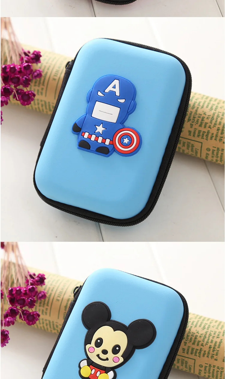 Manufacturers Direct Selling Kumamoto Bear Earphone Box Cartoon Portable Pu Data Cable Storage Box Mini Headset Storage Bag Batc