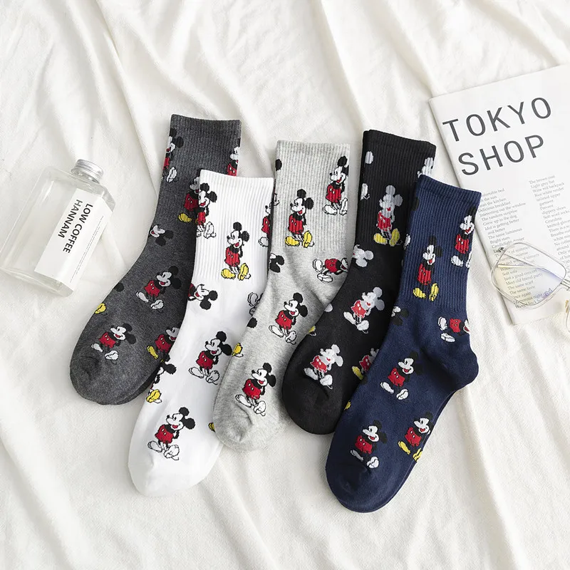 Осень и Новинка зимы Стиль женские носки INS повязка с изображением Mickey, поглощающие запах спортивные носки для детей, Южная Корея Хай-стрит Hong волна Soc