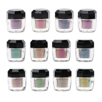 

12 Colors Cat Eye Magnetic Pearl Glitter Pigment Magic Rainbow Pigment Resin DIY M4YF