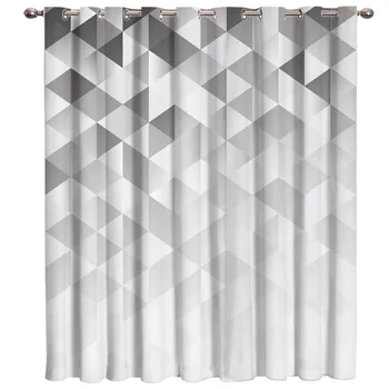

Geometric Gradient With Mosaic Triangle Pattern Window Curtains Dark Curtain Rod Curtains Kitchen FabriC Home Decor