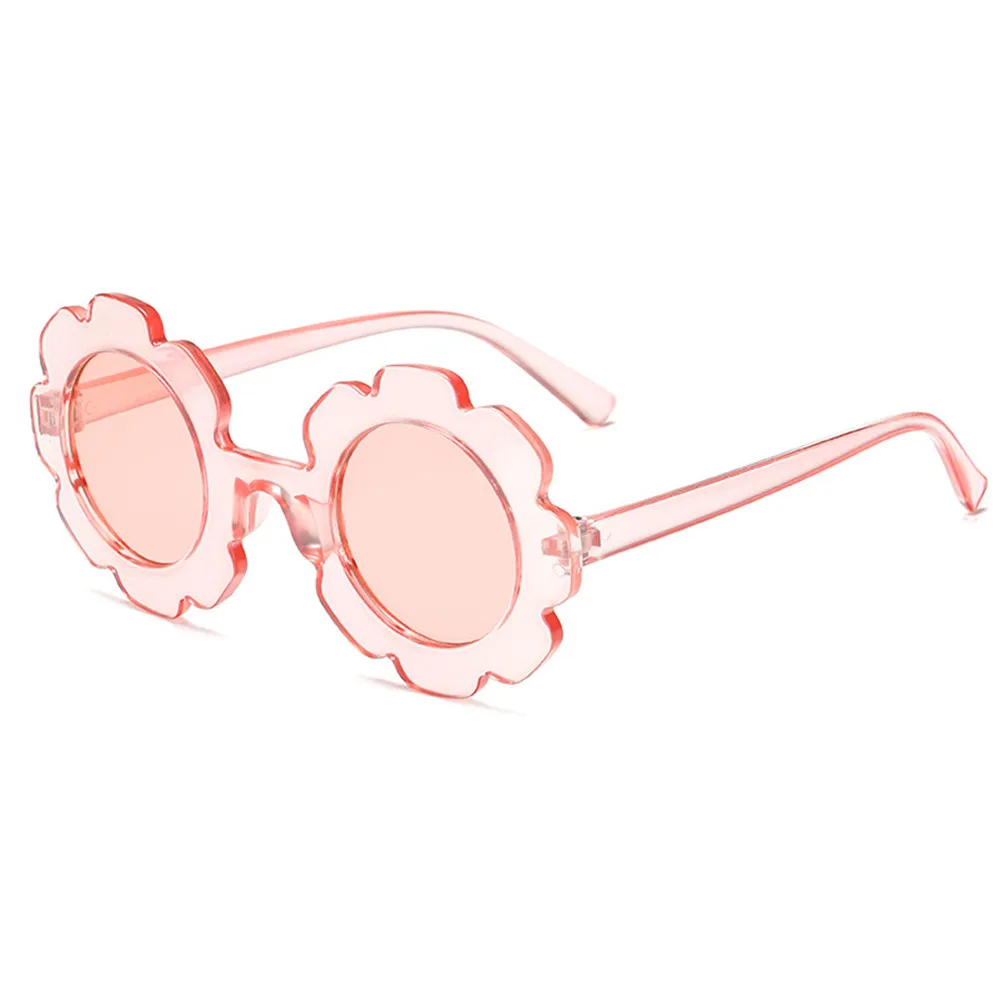 clean Pink Винтажные детские солнцезащитные очки, детские солнцезащитные очки с круглым цветком Gafas, детские спортивные солнцезащитные очки UV400 для мальчиков и девочек - Цвет линз: clean Pink