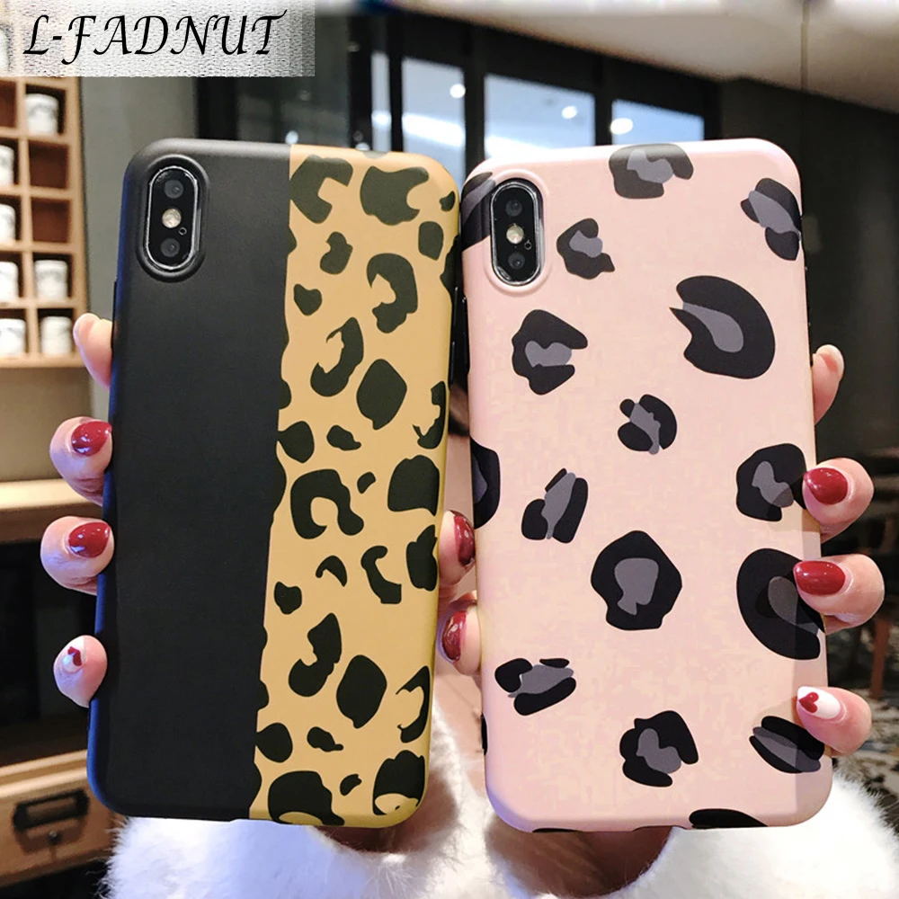 L FADNUT для iPhone X чехол Xr Xs Max 7 8 6S 6 Plus 5 S SE милый леопардовый узор силиконовый мягкий