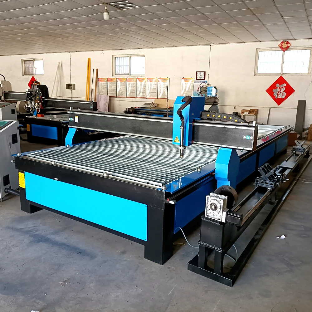 CNC Plasma Router Metal Cutting Wood Engraving Tool Double Tables Machinery CNC Router For Iron Aluminum Galvanized Sheet 2
