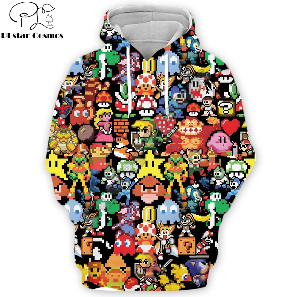 2020 Fashion Men 3D Hoodies 90s Video Games Cartoon collage Printed pullover/zip hoodie Unisex streetwear Drop shipping 2020 Fashion Men 3D Hoodies 90s Video Games Cartoon collage Printed pullover/zip hoodie Unisex streetwear Drop shipping