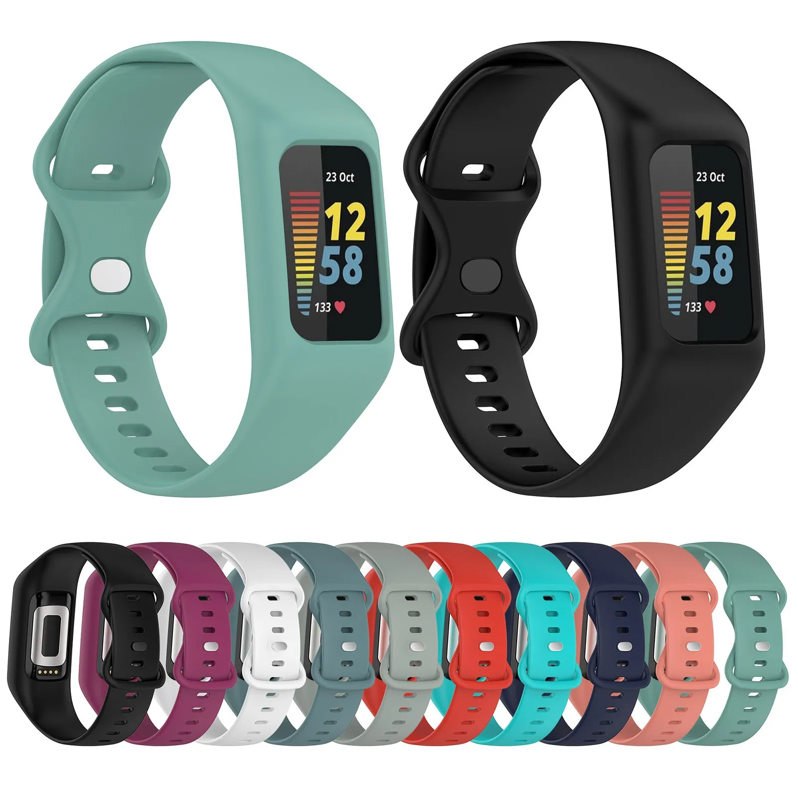 Ремешок силиконовый для Fitbit- Charge 5 6-8 дюйма | Электроника