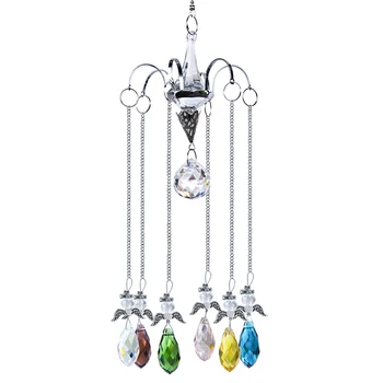 

H&D Chandelier Crystal Prisms Wind Chimes Rainbow Maker Angel Hanging Drops Sun Catcher Window Curtains Home Garden Decor Gifts