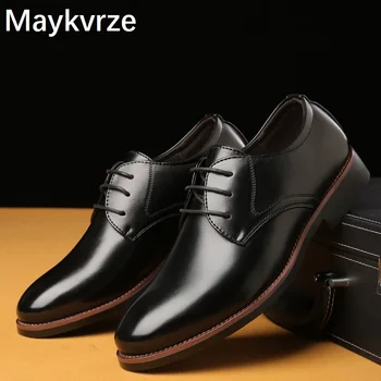 

Europe and American Men's shoes leather shoes Business Lace-Up Male wild Flats Man casual shoes Fashion plus size 38-48 Color 2