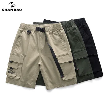 

2020 summer new brand business casual men's loose shorts micro-stretch cotton straight fashion shorts khaki army green black