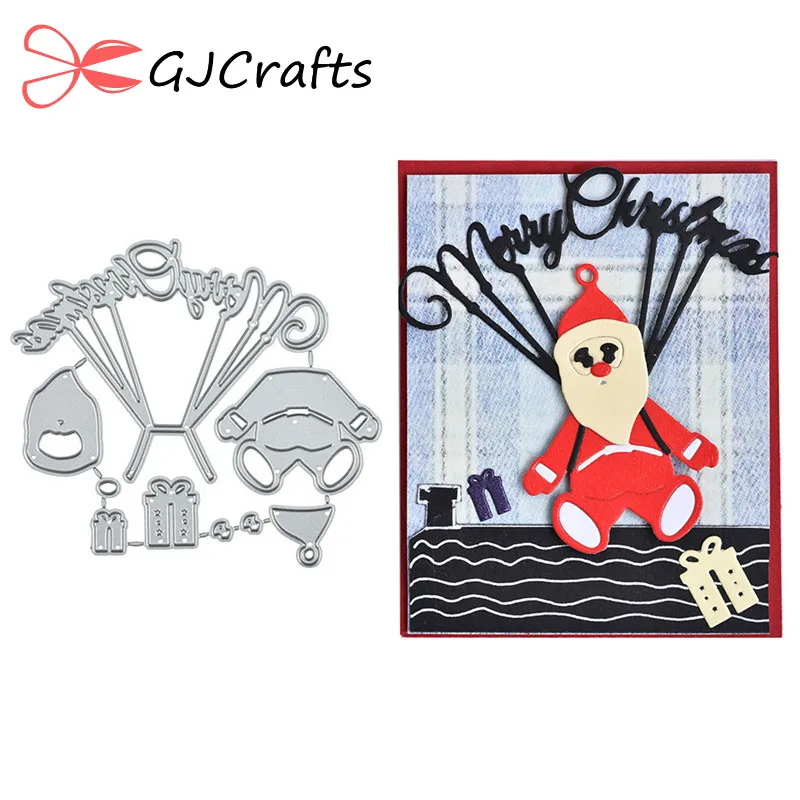 

GJCrafts Santa Claus with Gift Metal Cutting Dies Christmas 2019 for Card Making Scrapbooking Embossing Cuts Stencil Craft Dies