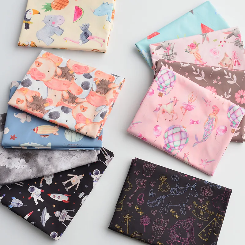 150 см в ширину мультяшный принт текстиль полиэфирная ткань лоскутное шитье для