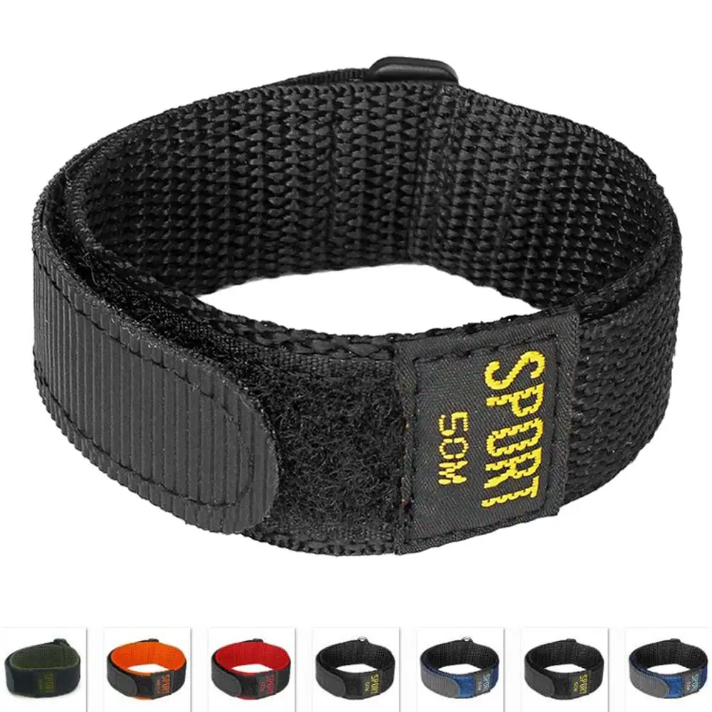 

YQI Nylon Watch Strap 18mm 20mm 22mm Watch Band Blue Green Red Orange Sport Waterproof for Man Hook and Loop Fasteners Regular