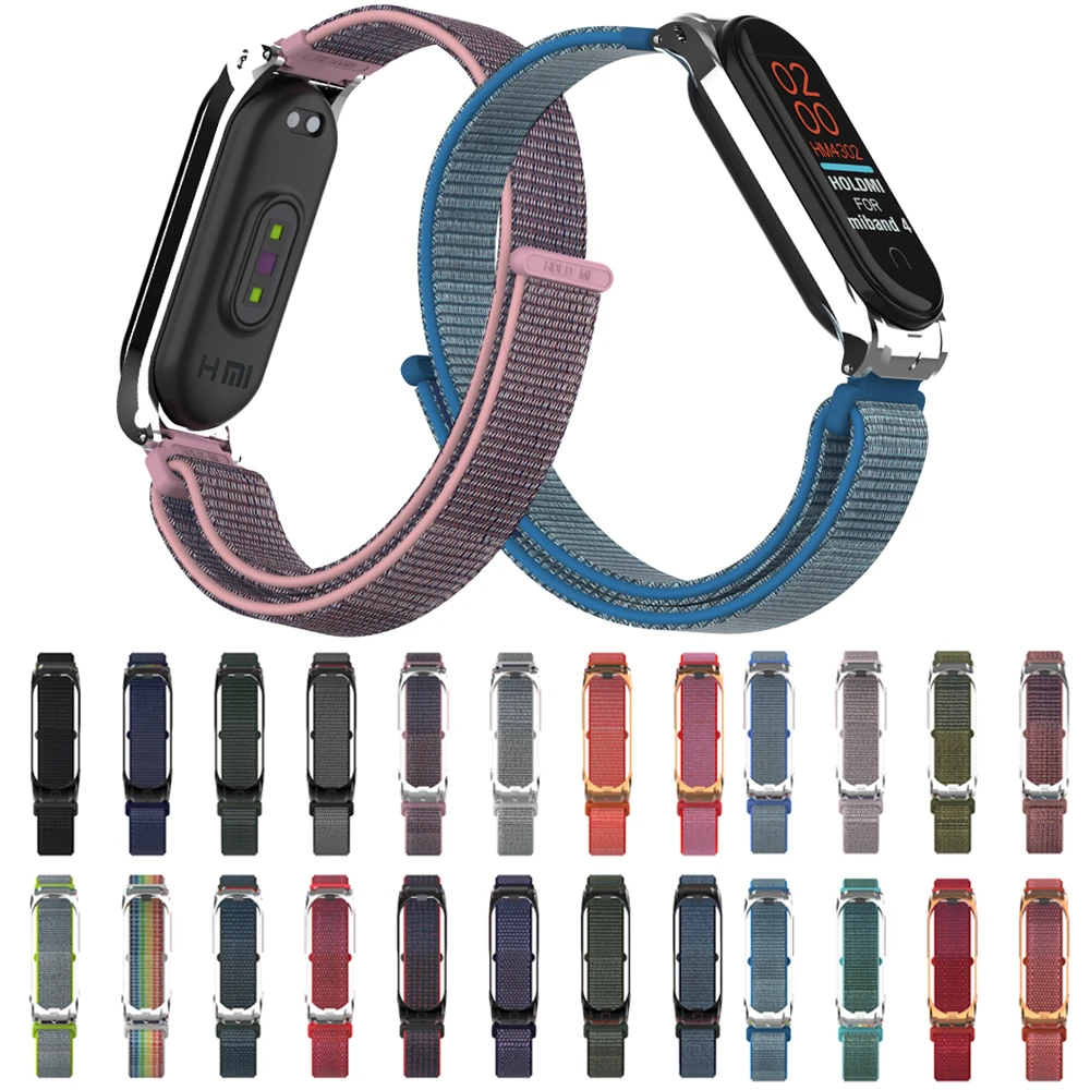 

For Xiaomi Mi Band 4 3 Fitness Tracker Durable Miband Replacement Wristband Wrist Strap Nylon Fiber Band Breathable
