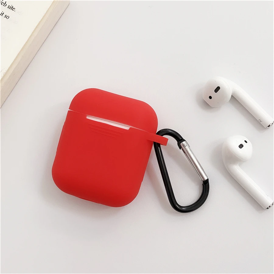 Мини Мягкий силиконовый чехол для Apple Airpods противоударный чехол для Apple гарнитура для Airpods чехол s Для Air Pods защитный чехол - Цвет: Красный