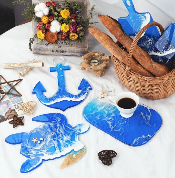 

Super Big Ocean StyleTray Silicone Molds Whale Turtle Anchor Epoxy Resin Moulds For DIY Tray Crafts & Coaster