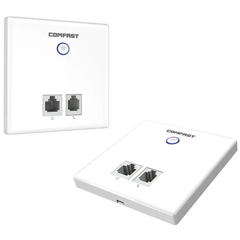 

2pcs Wireless in Wall Access Point Indoor 86 Panel RJ45+RJ11 Port Dual Band WiFi Repeater - 750Mbps & 300Mbps