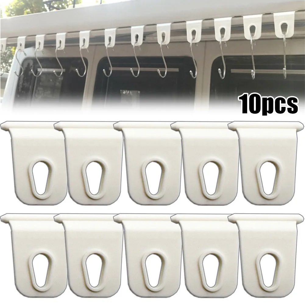 10pcs White Universal Awning Coat Hook Racks Suitable For RV Camping Caravan Party Light Stand Awnning Car Accessories | Автомобили и