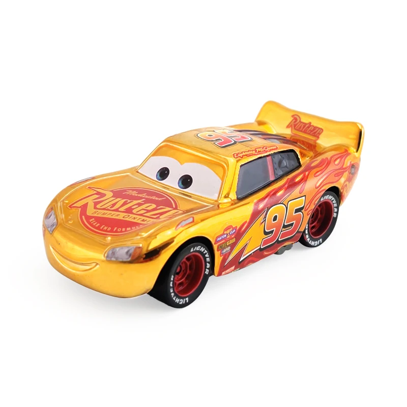 Disney Pixar машина 2 3 гальванизированная Золотая Молния Маккуин Рамирез 1:55 литой автомобиль металлический сплав мальчик ребенок игрушка подарок - Цвет: gold McQueen