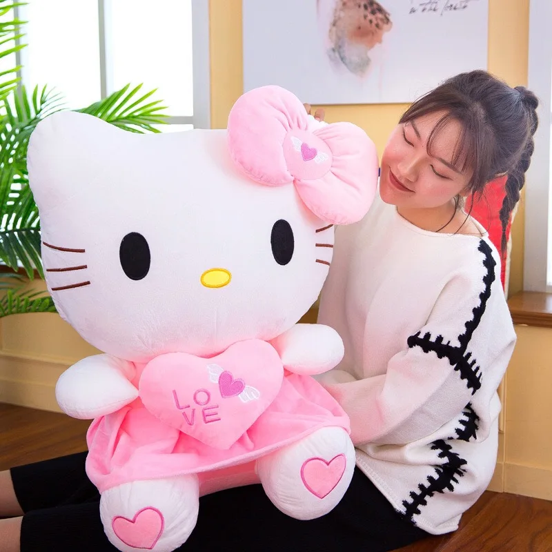 Новинка плюшевые игрушки Kawaii Kitty розовое платье с бантом кошка кукла мягкая