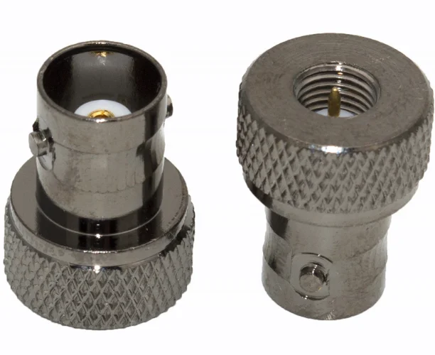 

2PCS New SMA Male plug to BNC female jack nickel plate straight rf connector adapters