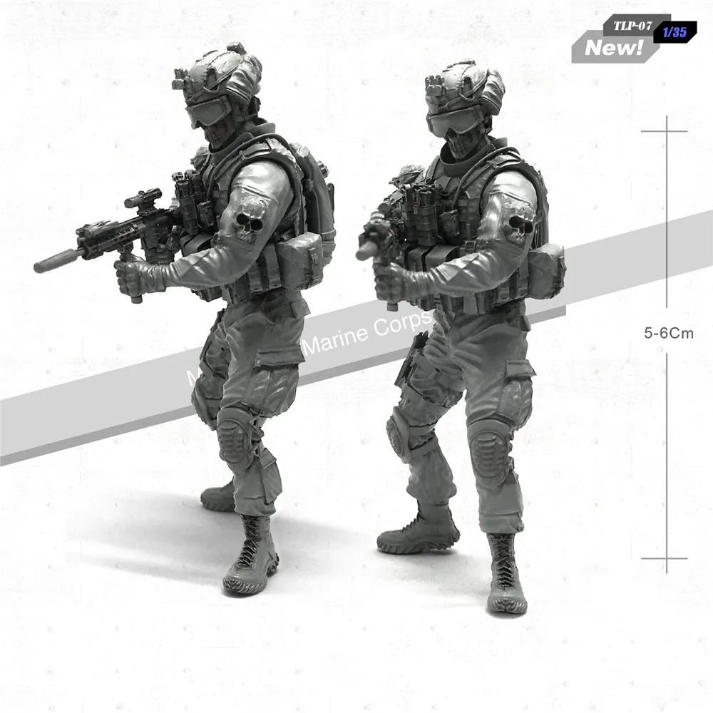 Resin Soldier Figure Kits 1/16 Special forces Model Colorless 